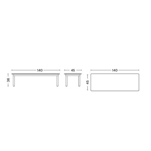 Kofi Coffee Table Black / Oak / 140x50cm